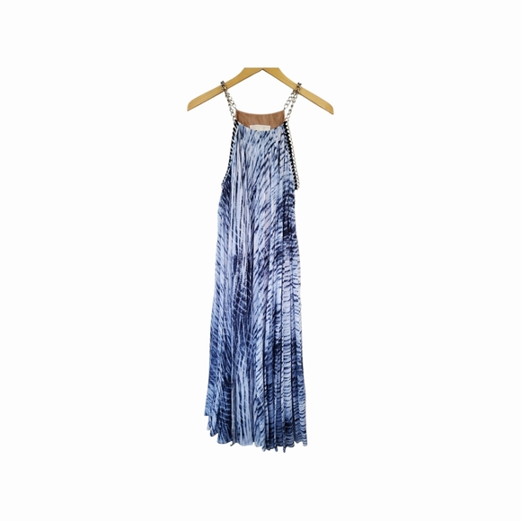 Michael Michael Kors Midnight Blue Tie Dye Georgette Maxi Dress Sz M/ $325 MRSP - Picture 4 of 12